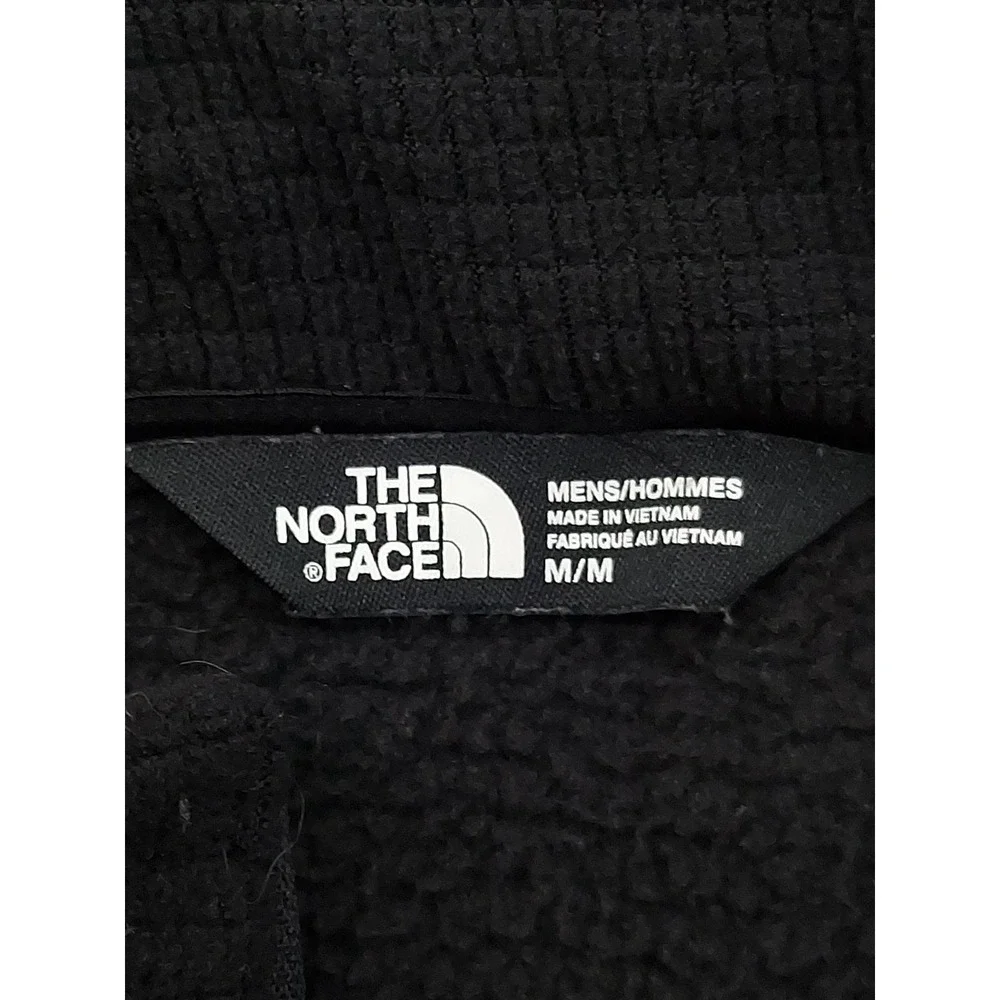 North Face Fleece Pullover Mens Medium Black 1/4 Zip Logo Outdoor Mock Neck